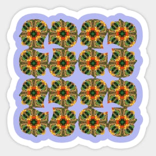 Canna flower pattern and human brain shape. Sticker